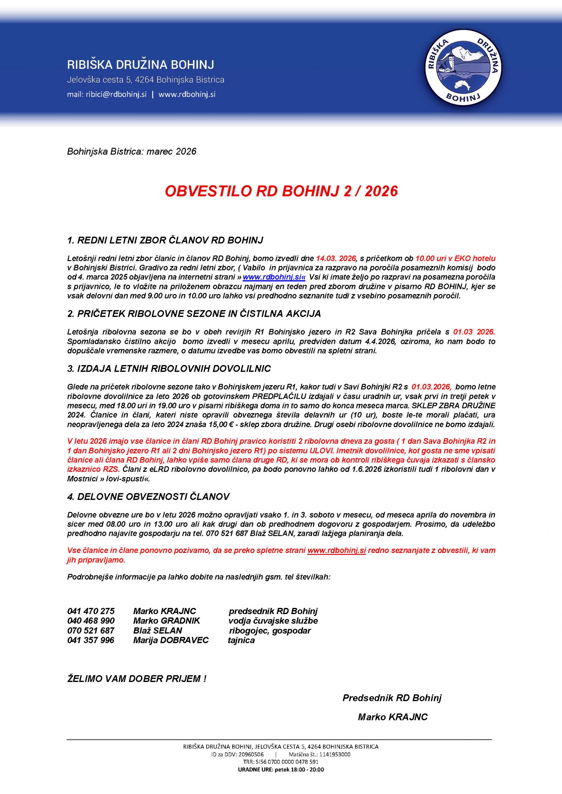 Obvestilo 2/2026